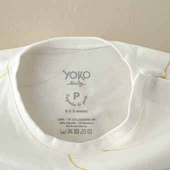 Conjunto Bebe Camiseta e Shorts - Linhas Orgânicas Amarelo Brulée