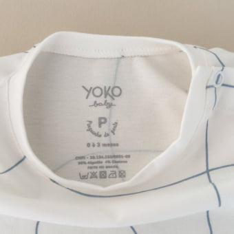 Conjunto Bebe Camiseta e Shorts - Linhas Orgânicas Azul Gelato