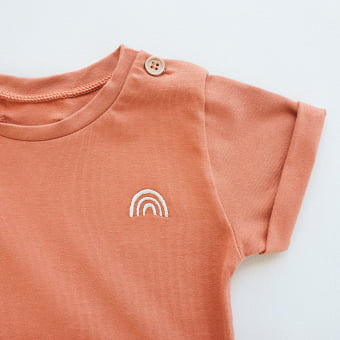 Conjunto Bebe Camiseta e Short - Ferrugem