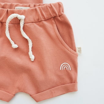 Conjunto Bebe Camiseta e Short - Ferrugem
