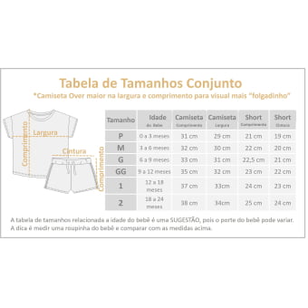 Conjunto Bebe Camiseta Oversized e Short - Off White e Amarelo Brulee