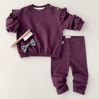 Conjunto Bebe Feminino Molecotton Manga Longa – Berinjela