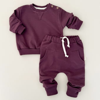 Conjunto Bebe Molecotton Manga Longa - Beringela Conjunto Bebe Molecotton Manga Longa - Beringela