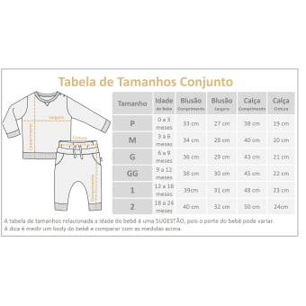 Conjunto Bebê Molecotton Manga Longa e Calça - Ferrugem