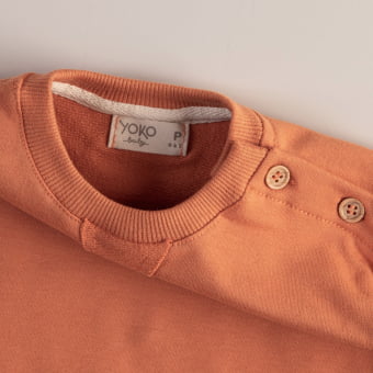 Conjunto Bebê Molecotton Manga Longa e Calça - Ferrugem