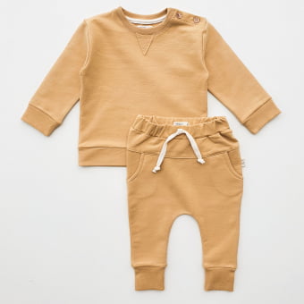 Conjunto Bebe Molecotton Manga Longa - Mel