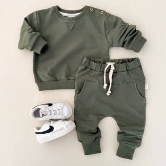 Conjunto Bebe Molecotton Manga Longa - Verde Floresta Conjunto Bebe Molecotton Manga Longa - Verde Floresta