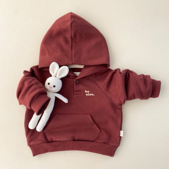 Conjunto Bebe Moletom Peluciado Comfy Capuz - Bordô