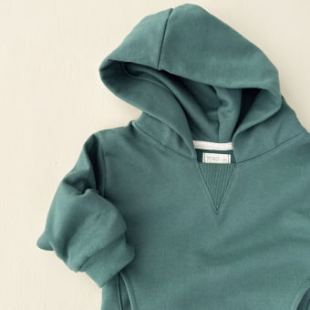 Conjunto Bebê Moletom Peluciado Comfy Capuz – Verde Aurora