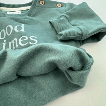 Conjunto Bebe Moletom Peluciado Comfy Good Times - Verde Bonsai