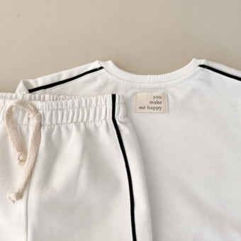 Conjunto Bebê Moletom Peluciado Comfy – Off White com Preto
