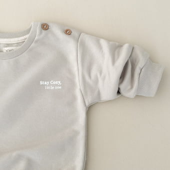 Conjunto Bebê Moletom Peluciado Comfy Stay Cozy – Cinza Orvalho