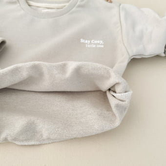 Conjunto Bebê Moletom Peluciado Comfy Stay Cozy – Cinza Orvalho
