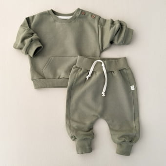Conjunto Bebê Moletom Peluciado Comfy – Verde Pistache Conjunto Bebê Moletom Peluciado Comfy – Verde Pistache