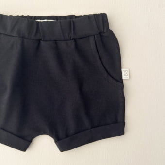 Conjunto Bebe Regata e Short Cotton Leve - Preto