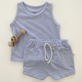 Conjunto Bebe Regata e Short Fresh - Azul Sereno