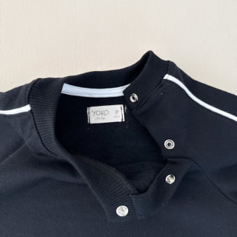 Macacão Bebê Moletom Peluciado Comfy – Preto com Off White