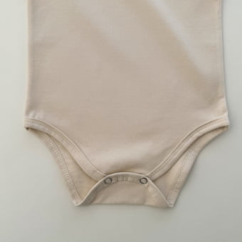 Body Bebê Manga Curta Unissex - Cotton Premium Leve - Aveia