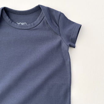 Body Bebê Manga Curta Unissex - Cotton Premium Leve - Marinho