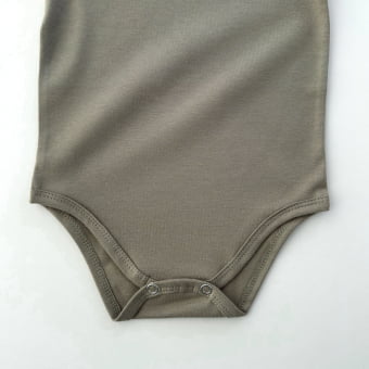 Body Bebê Manga Curta Unissex - Cotton Premium Leve - Verde Oliva