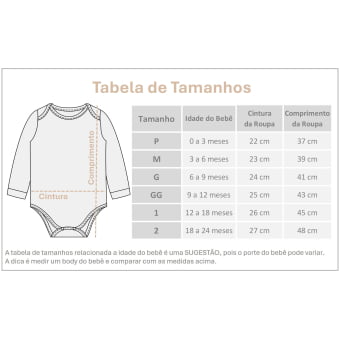 Body Bebê Manga Longa Unissex – Algodão Premium - Mescla Escuro