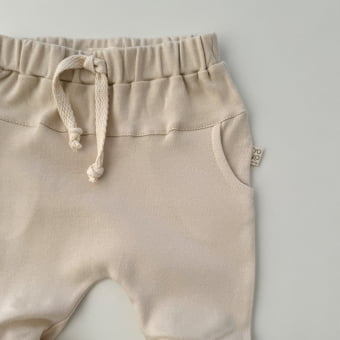 Calça Saruel Bebê com Bolsos Unissex - Algodão Premium - Aveia
