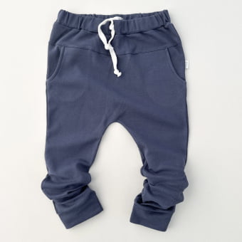 Calça Saruel Infantil com Bolsos Unissex - Algodão Premium - Marinho