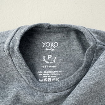 Camiseta Bebê Manga Curta Unissex - Cotton Premium Leve - Mescla Escuro