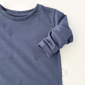 Camiseta Bebê Manga Longa Unissex - Cotton Premium Leve - Marinho