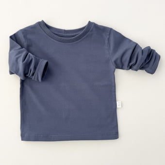 Camiseta Bebê Manga Longa Unissex - Cotton Premium Leve - Marinho