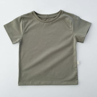 Camiseta Infantil Manga Curta Unissex - Cotton Premium Leve - Verde Oliva