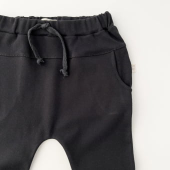 Calça Saruel Infantil com Bolsos Unissex - Algodão Premium - Preto