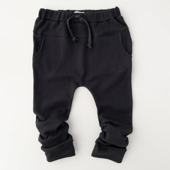 Calça Saruel Infantil com Bolsos Unissex - Algodão Premium - Preto