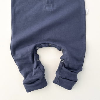 Macacão Bebê Manga Curta Unissex - Algodão Premium - Marinho