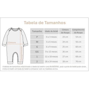 Macacão Bebê Manga Longa Unissex - Algodão Premium - Off White