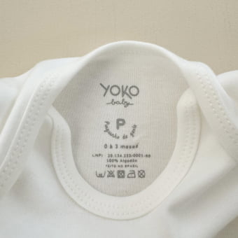 Macacão Bebê Manga Longa Unissex - Algodão Premium - Off White