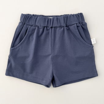 Short Bebê Bolsos Unissex - Cotton Premium Leve - Marinho
