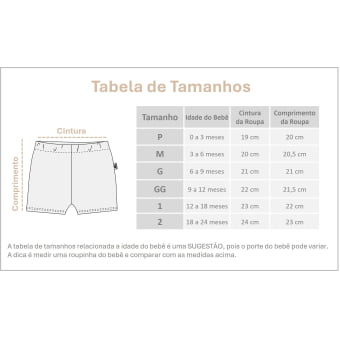 Short Bebê Bolsos Unissex - Cotton Premium Leve - Off White