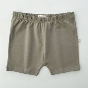 Short Infantil Slim Unissex - Cotton Premium Leve - Verde Oliva