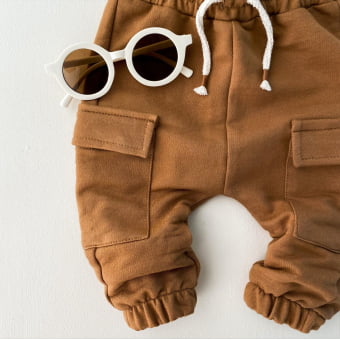 Calça Cargo Kids Moletom - Caramelo