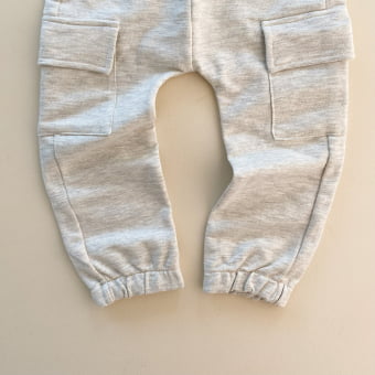 Calça Cargo Kids Moletom - Mescla Natural