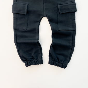 Calça Cargo Kids Moletom - Preto