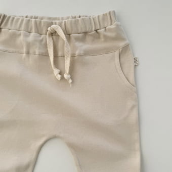Calça Saruel Infantil com Bolsos Unissex - Algodão Premium - Aveia