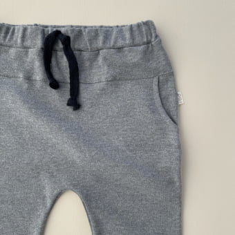 Calça Saruel Infantil com Bolsos Unissex - Algodão Premium - Mescla Escuro