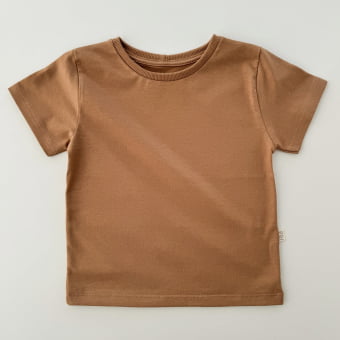 Camiseta Infantil Manga Curta Unissex - Cotton Premium Leve - Caramelo