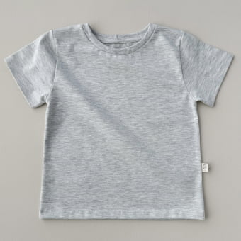 Camiseta Infantil Manga Curta Unissex - Cotton Premium Leve - Mescla Claro