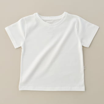 Camiseta Infantil Manga Curta Unissex - Cotton Premium Leve - Off White