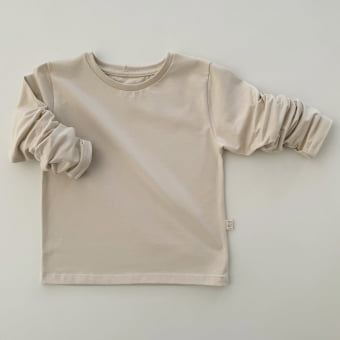 Camiseta Infantil Manga Longa Unissex - Cotton Premium Leve - Aveia