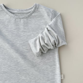 Camiseta Infantil Manga Longa Unissex - Cotton Premium Leve - Mescla Claro
