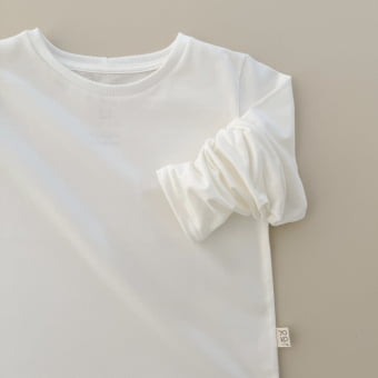 Camiseta Infantil Manga Longa Unissex - Cotton Premium Leve - Off White